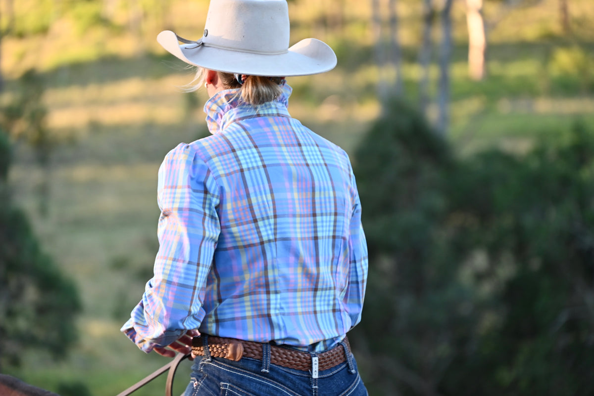 Kate Soft Ruffle Arena Shirt ~ Lilac Plaid  image 4