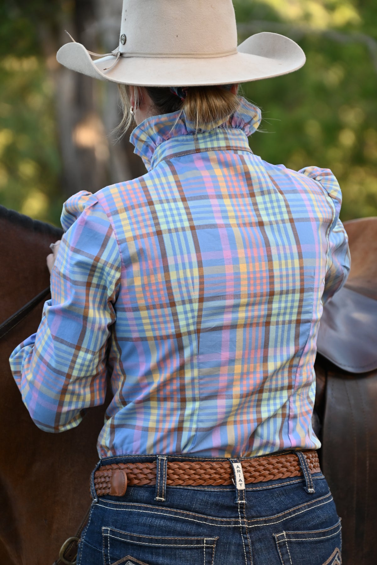 Kate Soft Ruffle Arena Shirt ~ Lilac Plaid  image 2