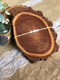Beige Swede Five Pearl Choker image 0